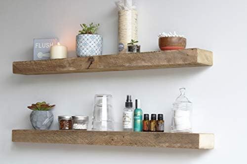 Urban Legacy Reclaimed Barnwood Planks | Floating Shelves for Wall w/Flush Mo...