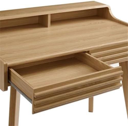 Modway Render Mid-Century Modern Office, Writing Desk, Oak