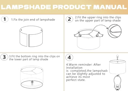 PAPAYA Lamp Shades Set of 2 Gray Drum Shade 13"x13"x9"