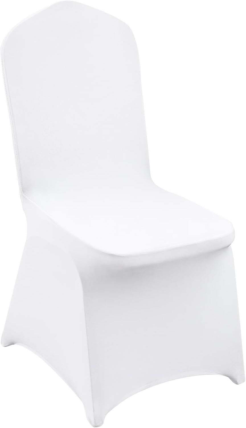 VEVOR 100 Pcs White Chair Covers Polyester Spandex Chair Cover Stretch Slipco...
