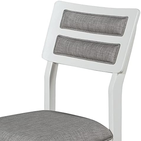 Harper & Bright Designs Kitchen Dining Table Set for 6, Classic and Traditional Style 6 Piece Kitchen Dining Table Set, 4 Upholstered Chairs & Bench (White+Gray)