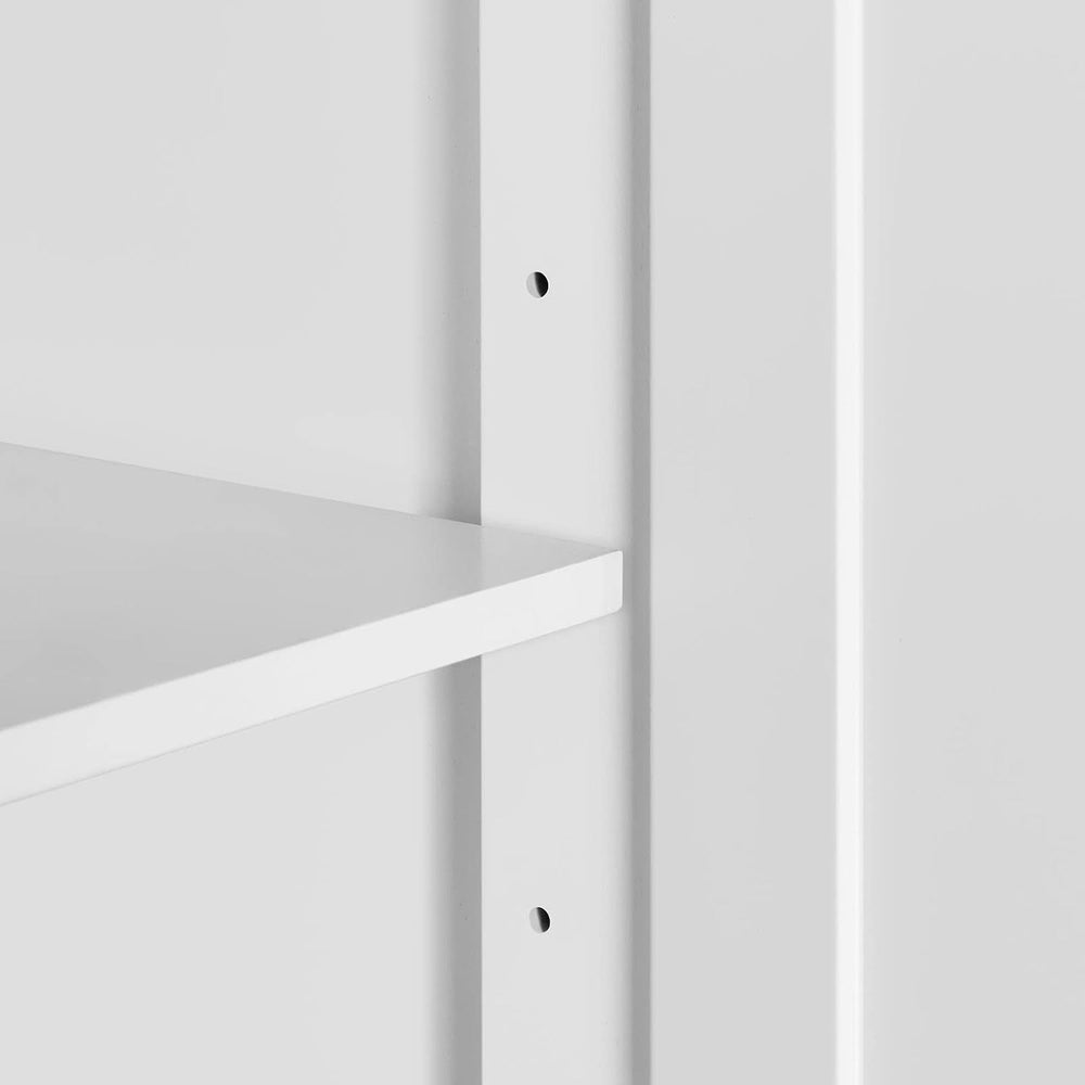 Topeakmart Rolling Kitchen Island Cart on Wheels with Storage Cabinet White