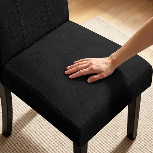 HOMYZOO Dining Chairs Set of 6, Upholstered Dining Room Chairs, Black