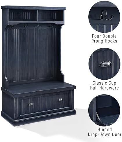 Crosley Furniture Seaside Hall Tree, Shoe Rack Bench