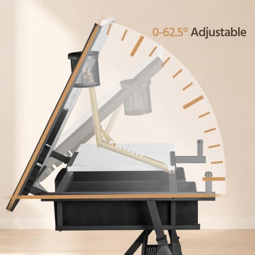 Topeakmart Drafting Table for Artists, Height Adjustable Drawing Draft Desk
