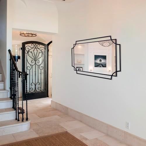 Large Black Mirror for Living Room, 60'' x 30'' Decorative Wa...