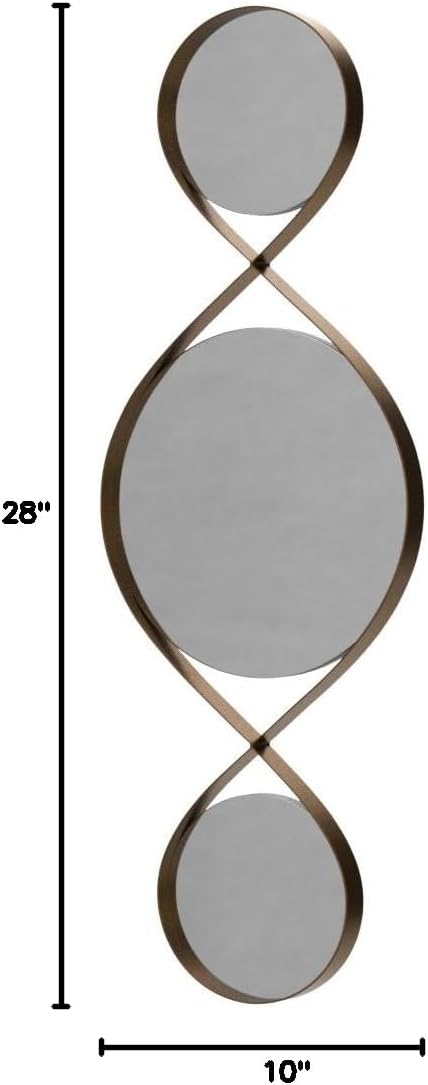 Touch of Class Transitional Allegra Mirrored Wall Art Gold Metal and Glass 10...