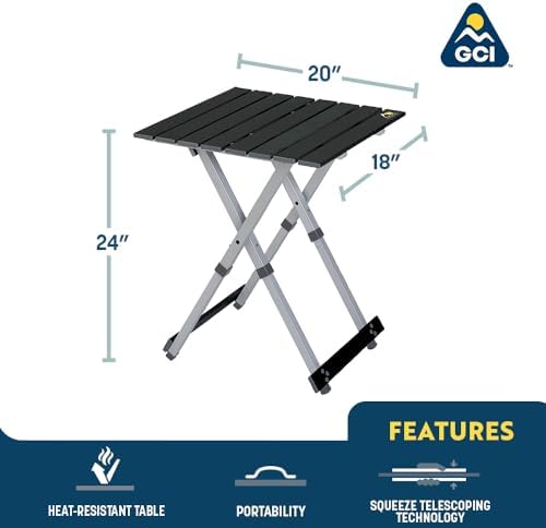gci outdoor folding table, close-up detail