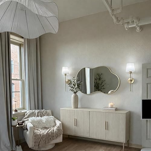 Irregular Asymmetrical Wall Mirror 26x48" with Modern Aluminum Alloy Frame