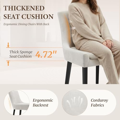 MALOL Dining Chairs Set of 4, Beige