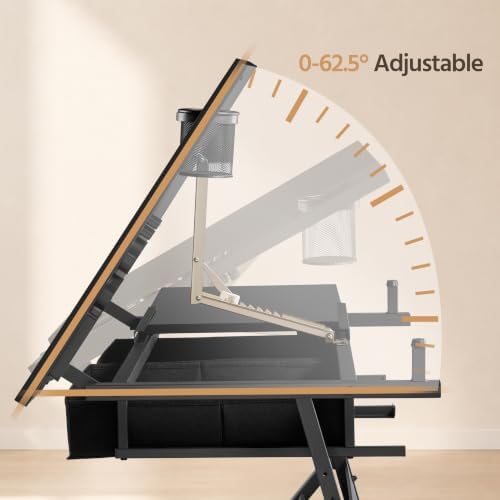 Topeakmart Drafting Table for Artists, Height Adjustable Drawing Draft Desk