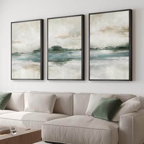 Large Framed Abstract Nature Landscape Wall Art for Living Room, 24x36 In
