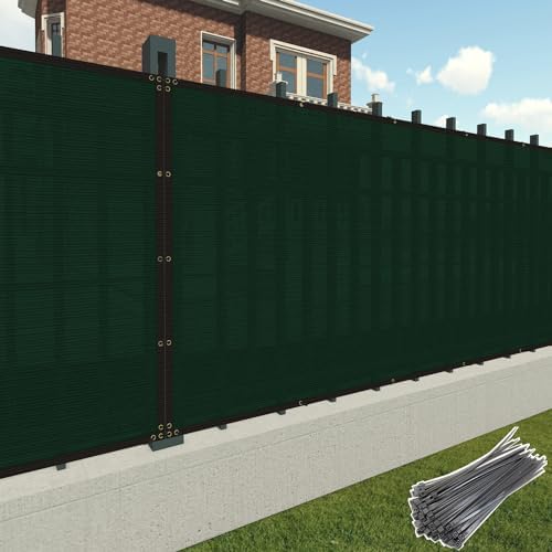 Patio 6 x 20 Fence Privacy Screen Green Commercial Grade Mesh Shade Fabric wi...