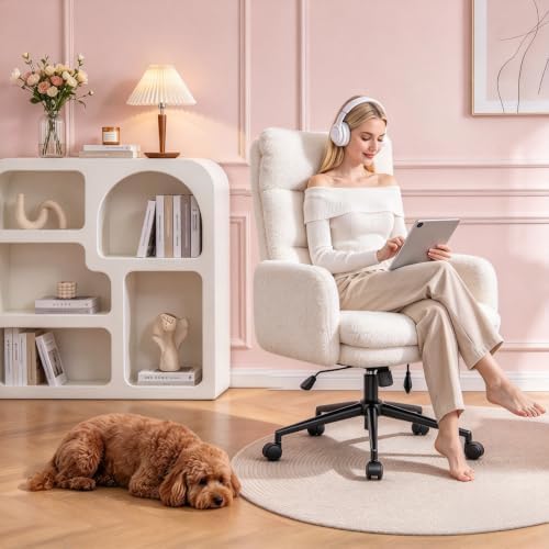 IWMH Home Office Desk Chair, High Back Comfy Swivel Chair with Armrests