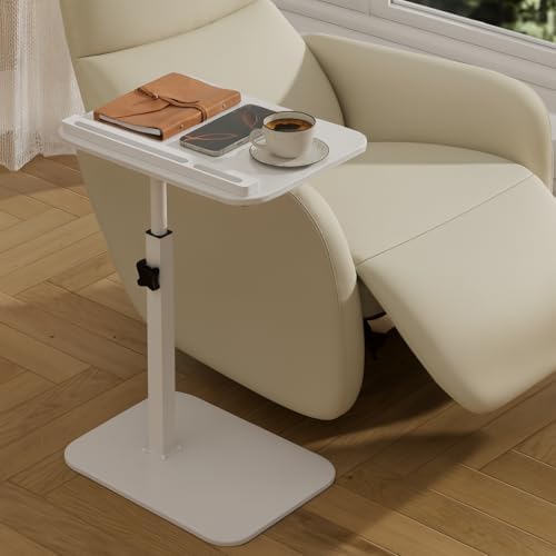 Set of 2 Bamboo C Tables for Couch with Swivel Tops