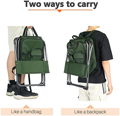 Portal Backpack Cooler Chair with Backrest, Portable Folding Stool