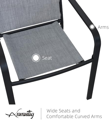 Outdoor Patio Dining Set with 63"x38" Rectangle Table,Gray Stackable Chairs