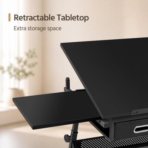 Topeakmart Drafting Table for Artists, Height Adjustable Drawing Draft Desk