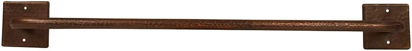 Premier Copper Products TR24DB 24-Inch Hand Hammered Copper Towel Bar, Oil Ru...