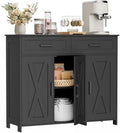 Homhedy Coffee Bar Storage Cabinet with Drawers, Kitchen Buffet Cabinet
