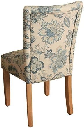HomePop Parsons Dining Chair, Blue Jacobean (Set of 2)