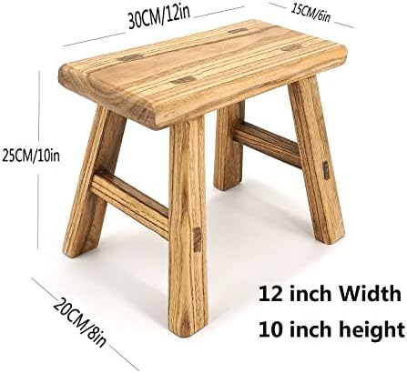 Handmade Solid Wood Stool Milking10 Height Wooden Step Stool Simple Wooden Vi...