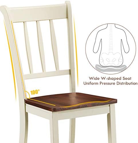 GIANTEX Wood Dining Chairs Set of 4, Armless Kitchen Chairs