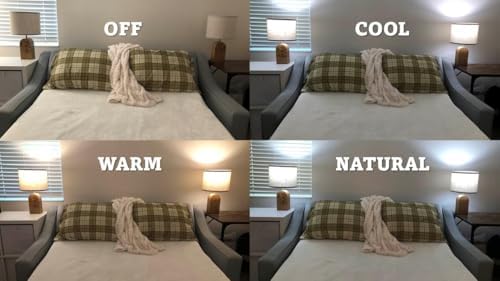 19" Table Lamps Set of 2,Wood Bedside Lamps for Bedroom Living Room-Natural