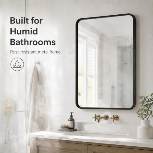 USHOWER 2-Pack Black Bathroom Mirrors for Over Sink 24 x 36 Inch