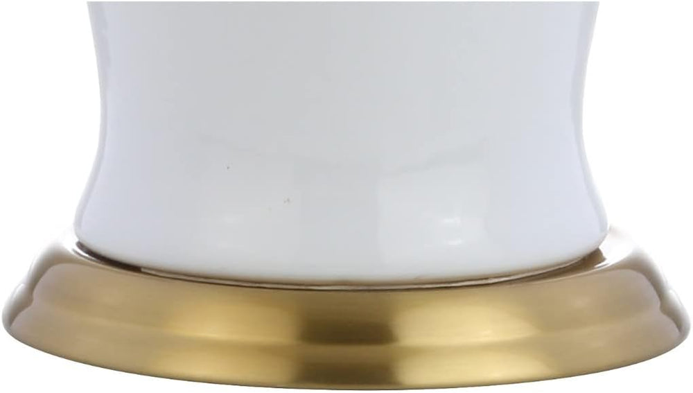 JONATHAN Y Julian Classic Ceramic Urn Metal LED Table Lamp 29", White/Gold