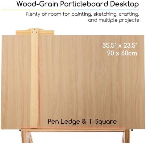 MEEDEN Wood Adjustable Drafting Table: 35.5" x 23.5" Art Drawing Desk