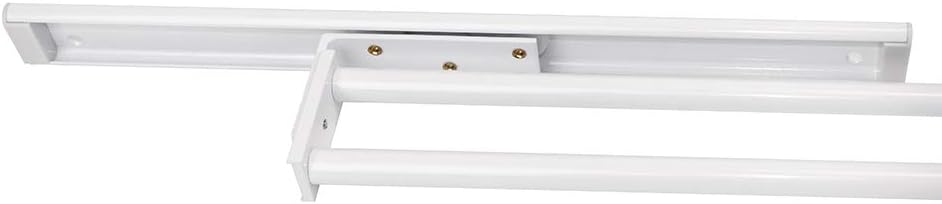 Emuca - Pull-Out Towel Rail with 2 arms, Kitchen or Bathroom Towel Rack from Aluminium with White Finish, 310mm (12,2 inch) Long