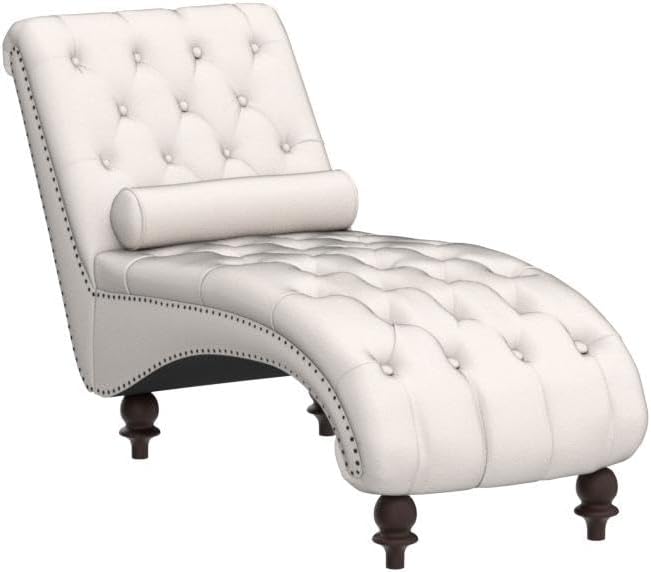 Button-Tufted Chaise Lounge Indoor, Velvet Chaise Lounge Chair with Legs &amp...