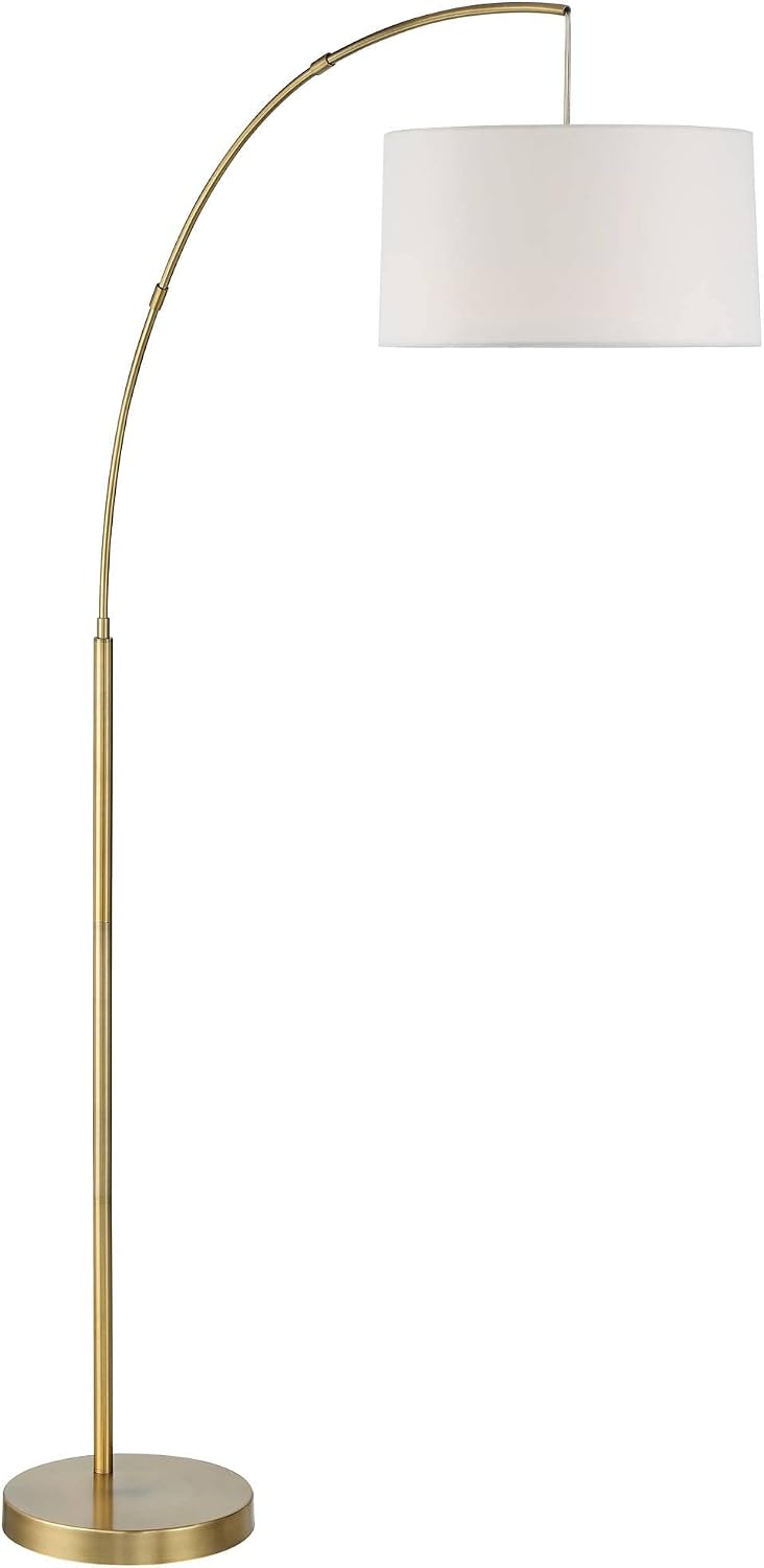 Possini Euro Design Cora 72" Tall Brass Metal Modern Arc Floor Lamp
