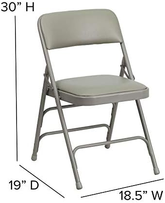 Flash Furniture Hercules Metal Folding Chair, Gray, 4-Pack