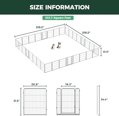 FXW Aster Dog Playpen Designed for Yard, 32" H, 32 Panels