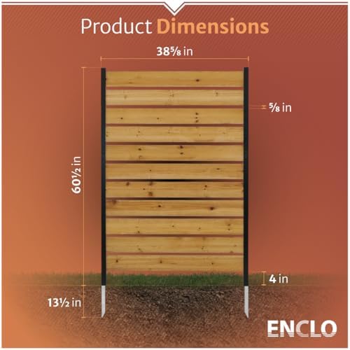 Enclo Concord Privacy Screen, Cedar Wood DIY No Dig Kit