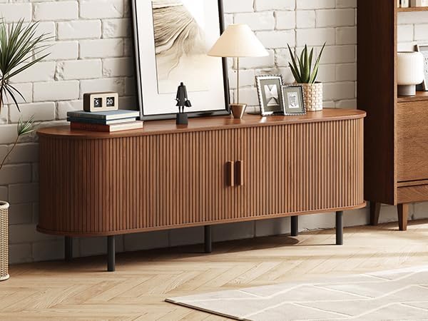 ONBRILL 63" TV Stand with Power Outlet & Storage for TVs up to 70&qu...