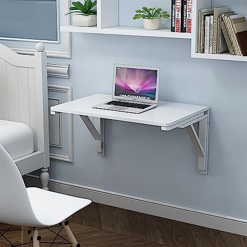 MM MELISEN Wall Mounted Folding Table, 29.5"L x 19.6"W, White, Space-Saving Design