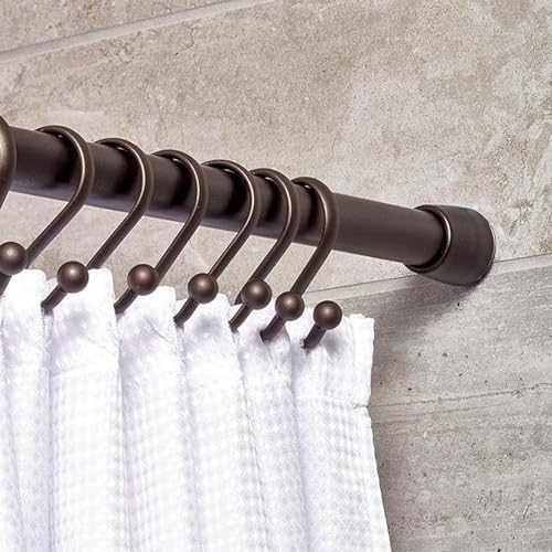 iDesign Cameo Metal Tension Rod, Adjustable Customizable Curtain Rod for Bath...
