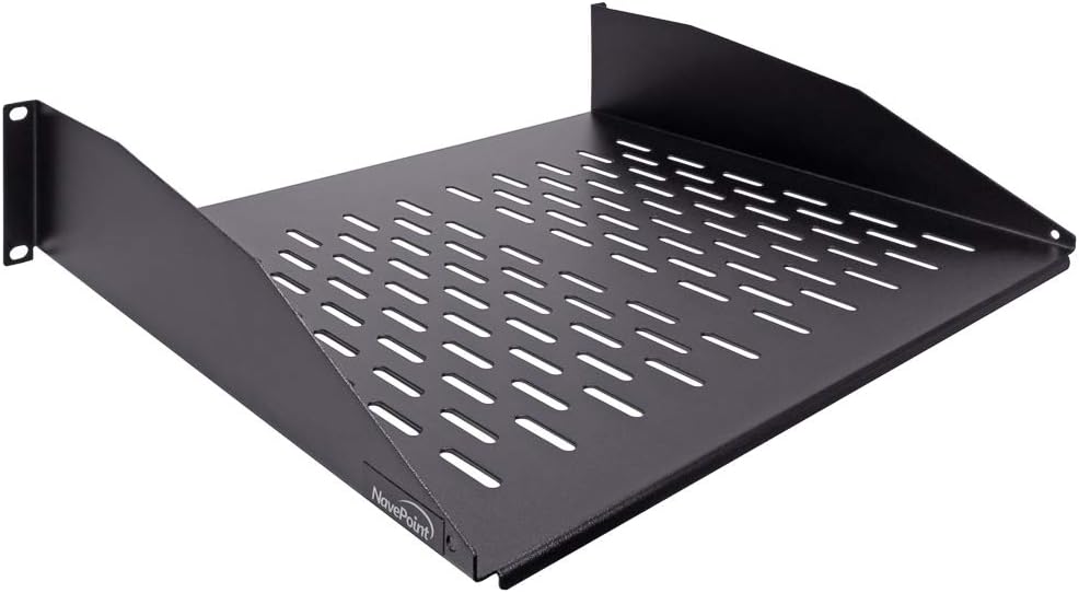 NavePoint 2U 19-Inch Universal Vented Rack Mount Cantilever Server Cabinet Sh...