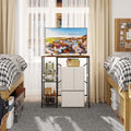 Mini Fridge Stand with Storage Shelves Dorm Microwave Stand Reversible