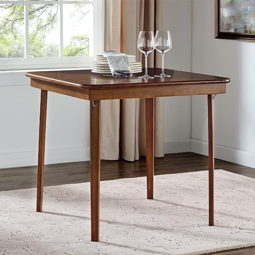 Stakmore Classic Straight Edge Square Wood Folding Table, 32x32, Fruitwood