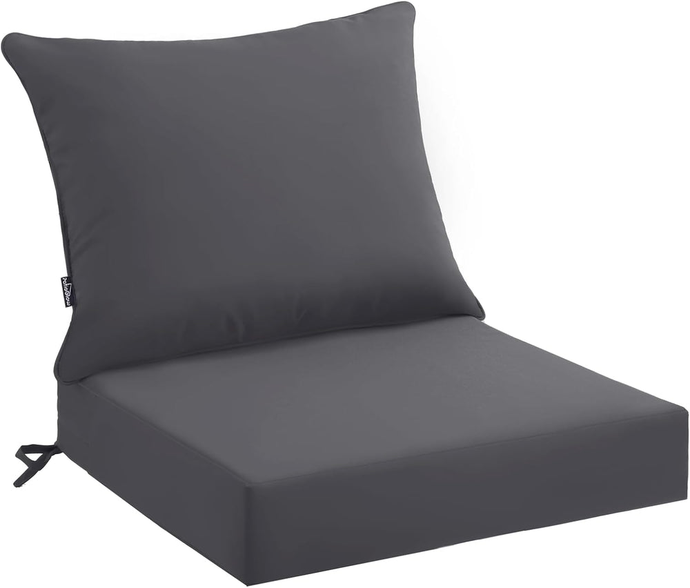 PatioGlow Outdoor Seat Cushion Set 22 x 24 x 4 Inch, Waterproof & Fade Re...