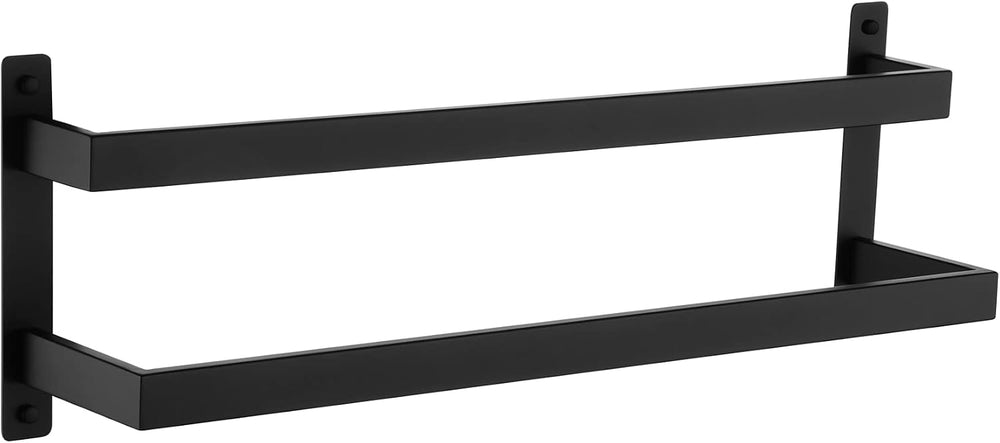 KOKOSIRI Towel Bars Black Bath Towel Holders 20 Inches Bathroom 2-Tiers Ladde...