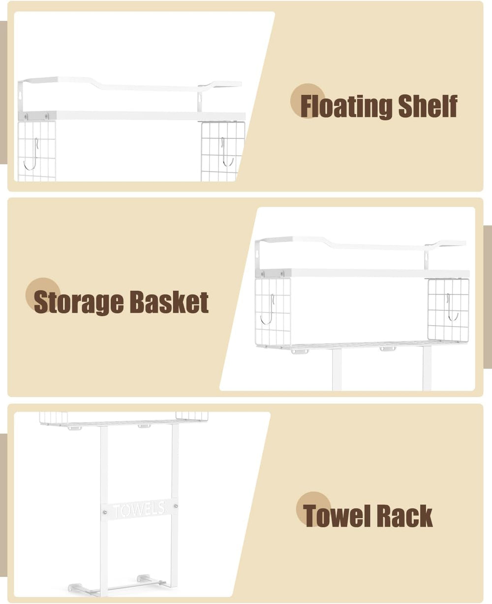 Towel Racks for Bathroom Wall Mounted - Bath Wall Towel Holder Set Above Toil...