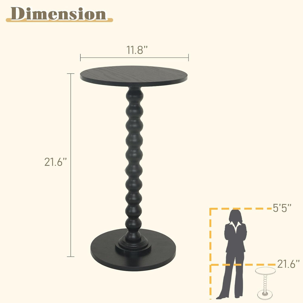 Fultyle Round Side Table, Small Drink Table for Small Spaces, Modern Accent E...