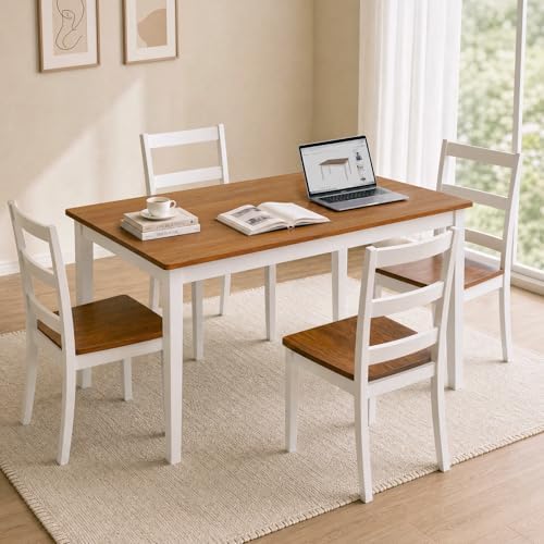 5-Piece Dining Table Set, Kitchen Table Chairs Set of 4, Space-Saving