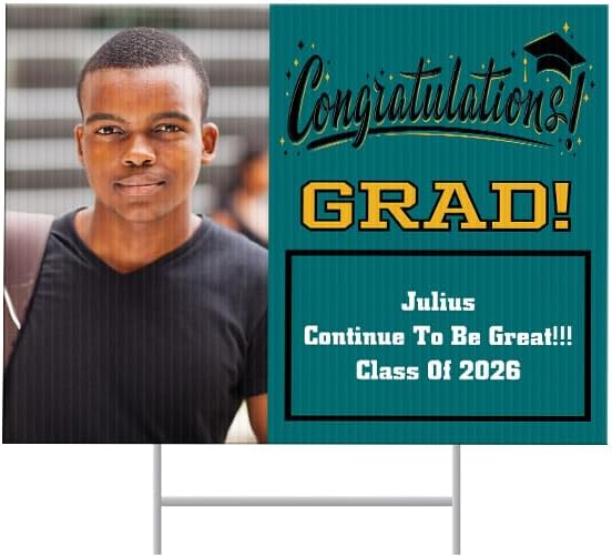 Custom Graduation Yard Sign | Class of 2026 Grad Photo Best Is Yet To Come | ...
