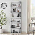GRUSIGN 71" Tall 6-Tier Bookshelf, Large Open Display Bookcase with Ample Storage, Floor Standing Book Shelf for Living Room, Home Office, Bed Room, White